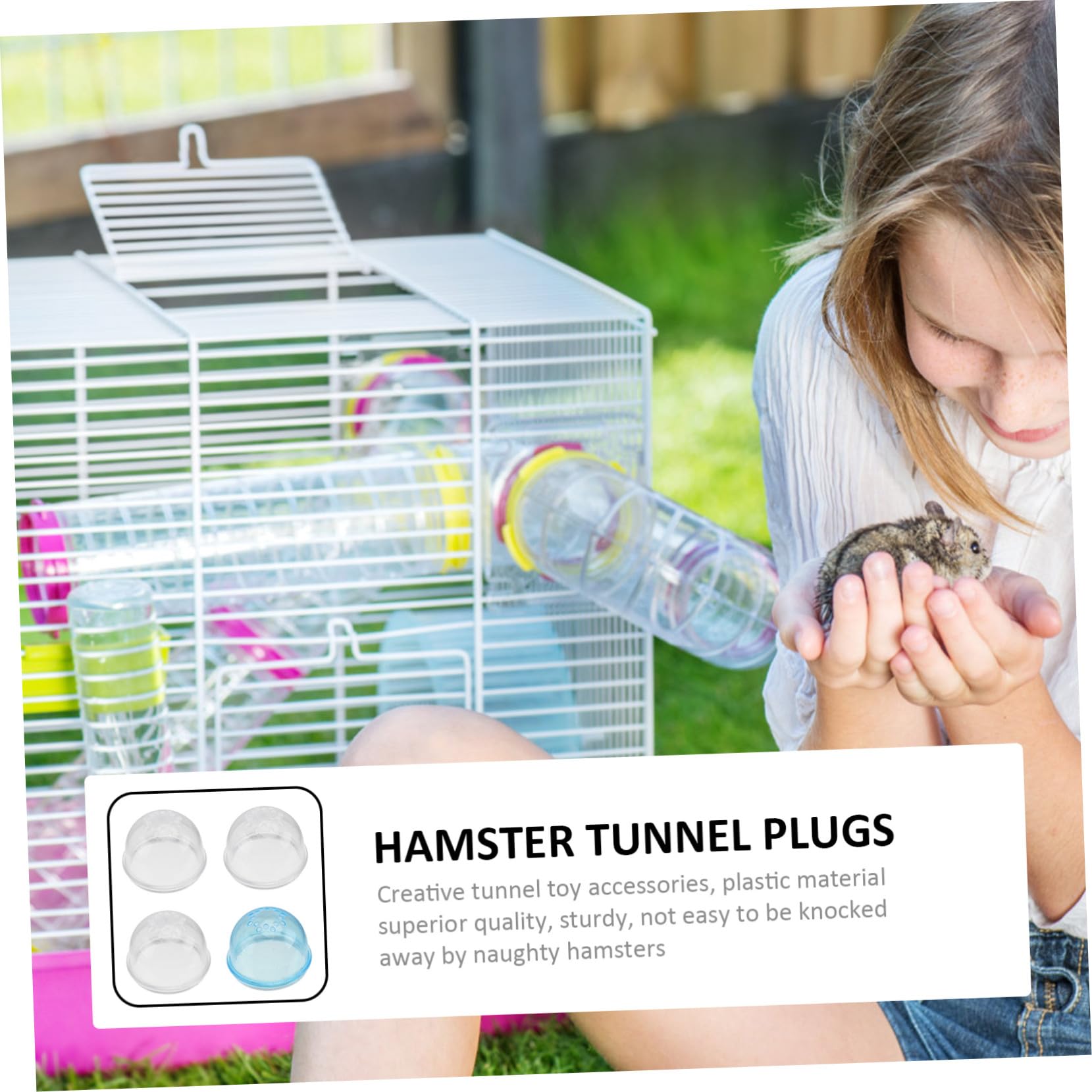 4 Stück Hamstertunnel Stopfen aus Kunststoff Stabile Außenstecker für Hamsterkäfige Fördert Gesunde Gewohnheiten für Außengehege und Käfigerweiterung Zufällige Farbe