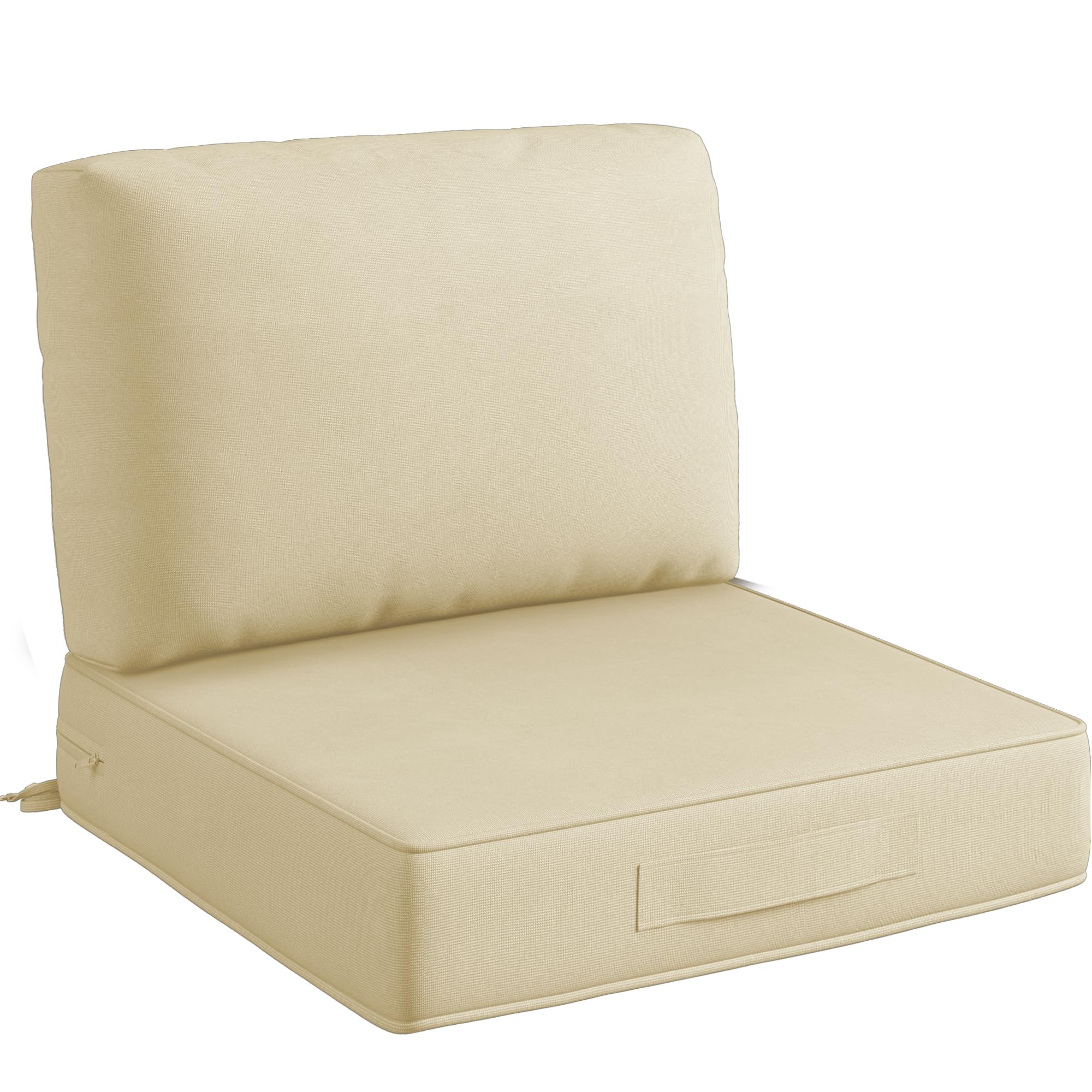 (Similar)Codi Thick Replacement Couch Cushions 2 Sets, Upholstery Foam with Waterproof Covers for Sofa Chair Cushion Outdoor Seat - 24 × 24 × 4 Inch, High Density Foam, Beige