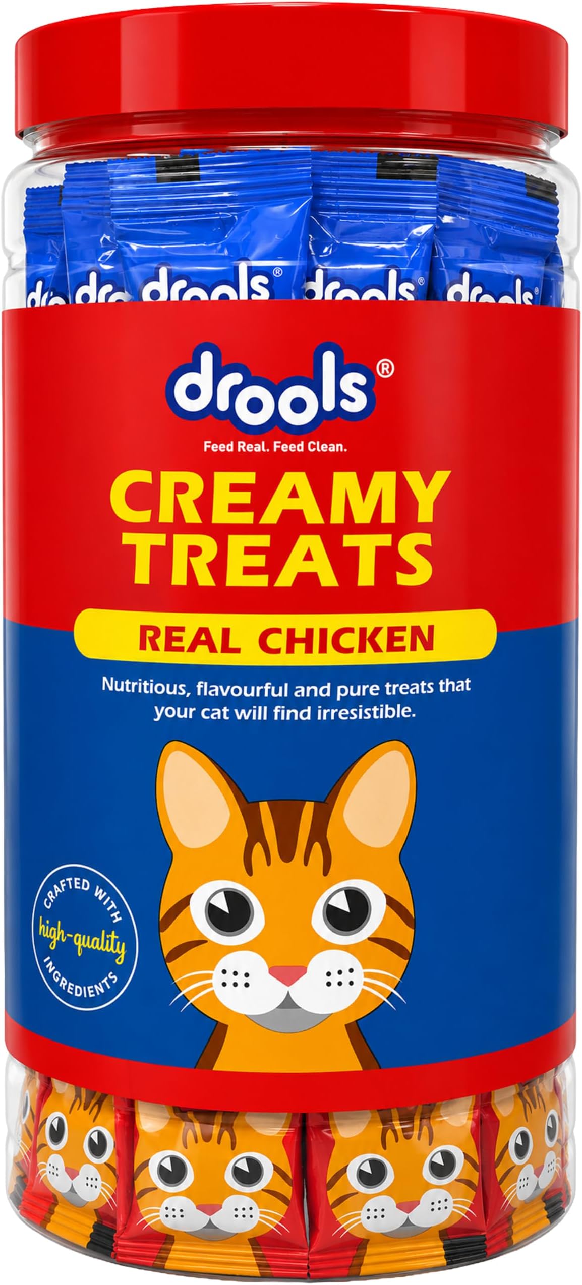 Drools Creamy Lickable Cat Treats, Real Chicken, 25 Pc Jar (375 Gm) | Rich In Protein, Promotes Hydration, No Artificial Preservatives | Best For Training & Bonding | For Kitten & Adult Cat