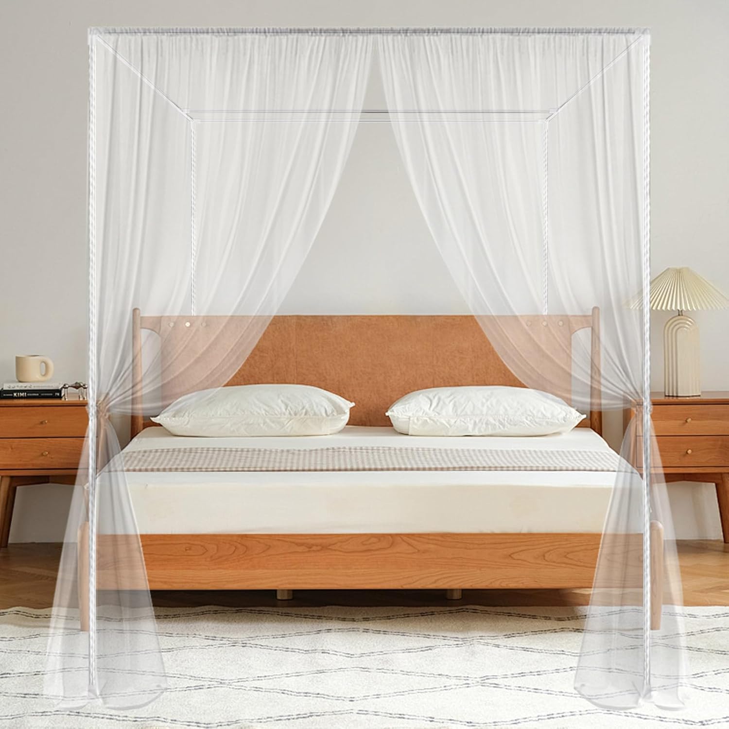 Bed Canopy Frame - 59"x79"x79" Mosquito Net Stand for Bedroom & Outdoor | Heavy-Duty Steel Folding Canopy Frame | Tool-Free Assembly Bed Net Support for Large and Middle Size