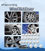 Vista 4 de Mtsooning 21 piezas de tapas para tuercas de rueda de coche, cubierta universal de 21 mm para tuerca de rueda, protector de cabeza de perno del cubo