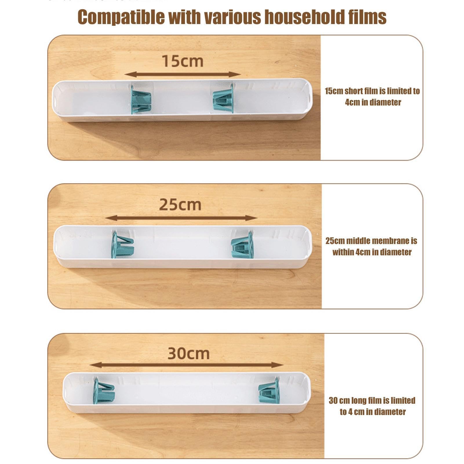 Distributeur Film Alimentaire | Rangement Papier Alu Et Film Alimentaire | Distributeur De Film Plastique avec Cutter | Distributeur Papier Aluminium | Dérouleur Film Alimentaire pour Cuisine