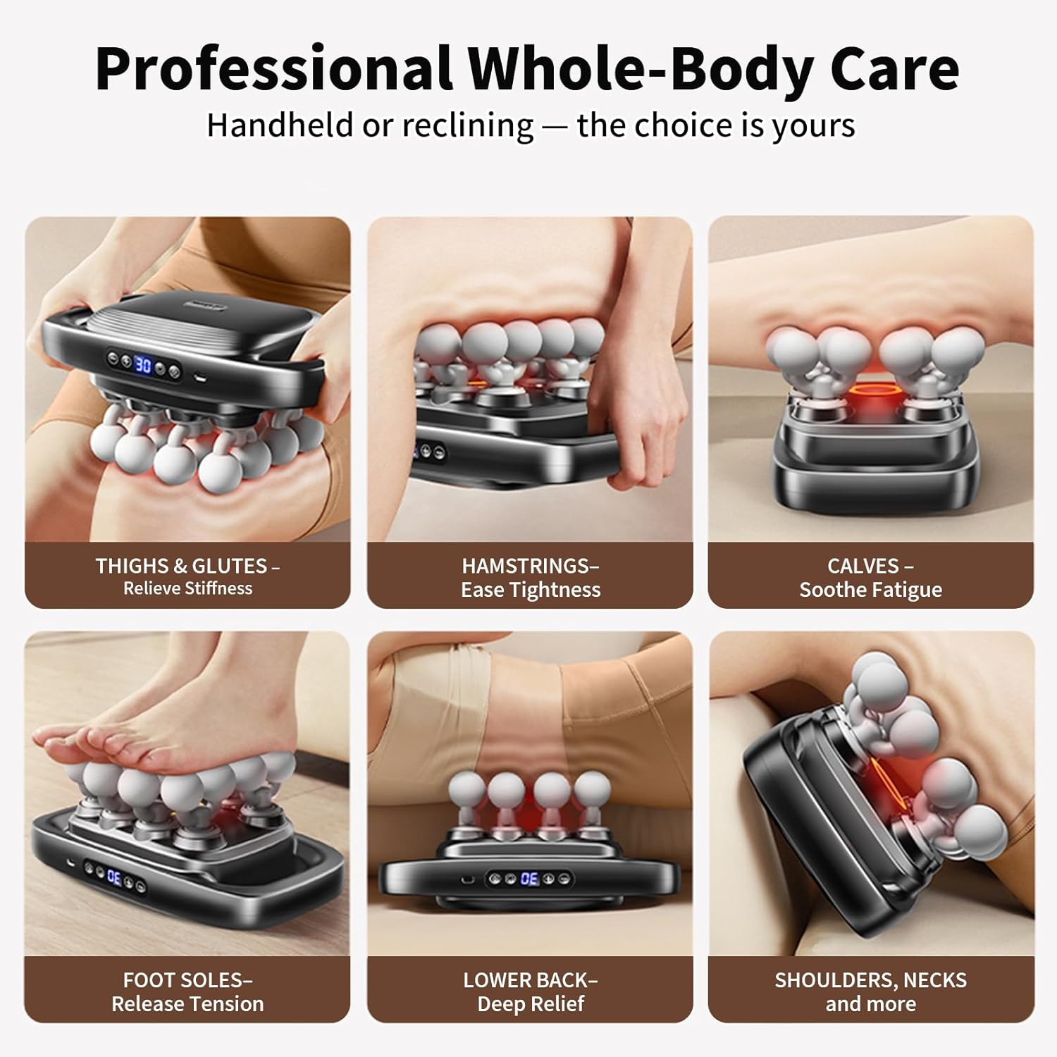 16 Head Massage Gun Deep Tissue, Gift for Husband 2026 Upgrade 48KG Force, 3 Modes & 30 Intensities, Quiet Portable with Dual Safety Protection for Neck Back Legs Waist Pain Relief