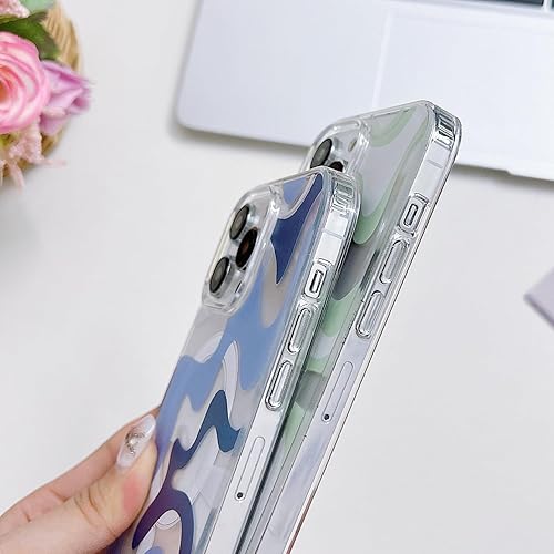 Miniatura 9 de Funda magnética diseñada para iPhone 11 Pro Max compatible con MagSafe, bonito arte ondulado pintado para mujer, borde de TPU suave, protección