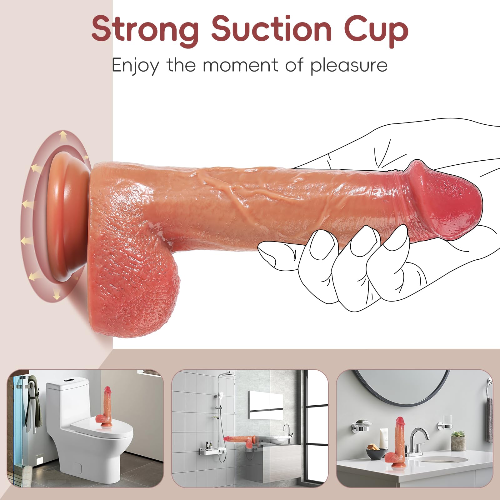 Ejaculating Dildo Ejaculating Toy Realistic Dildos Strong Suction Cup Real Skin Soft Silicone Dildos Sex Toys for Women Men Adult Toys: Squirting Dildo
