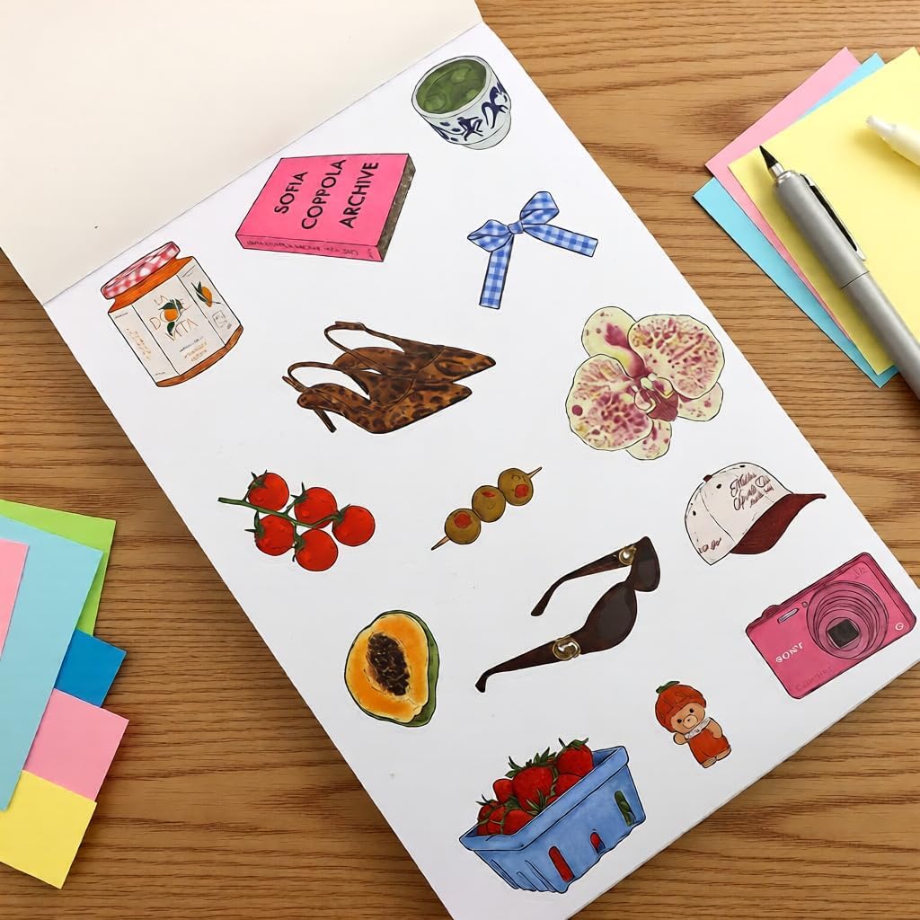 Girlhood Sticker Book DIY Scrapbook Supplies 1260 Cute Illustration Sticker
