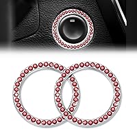Vista 8 de 2 anillos de decoración de arranque y parada de motor de automóvil con doble diamantes de imitación, accesorios para interiores de automóvil, anillo