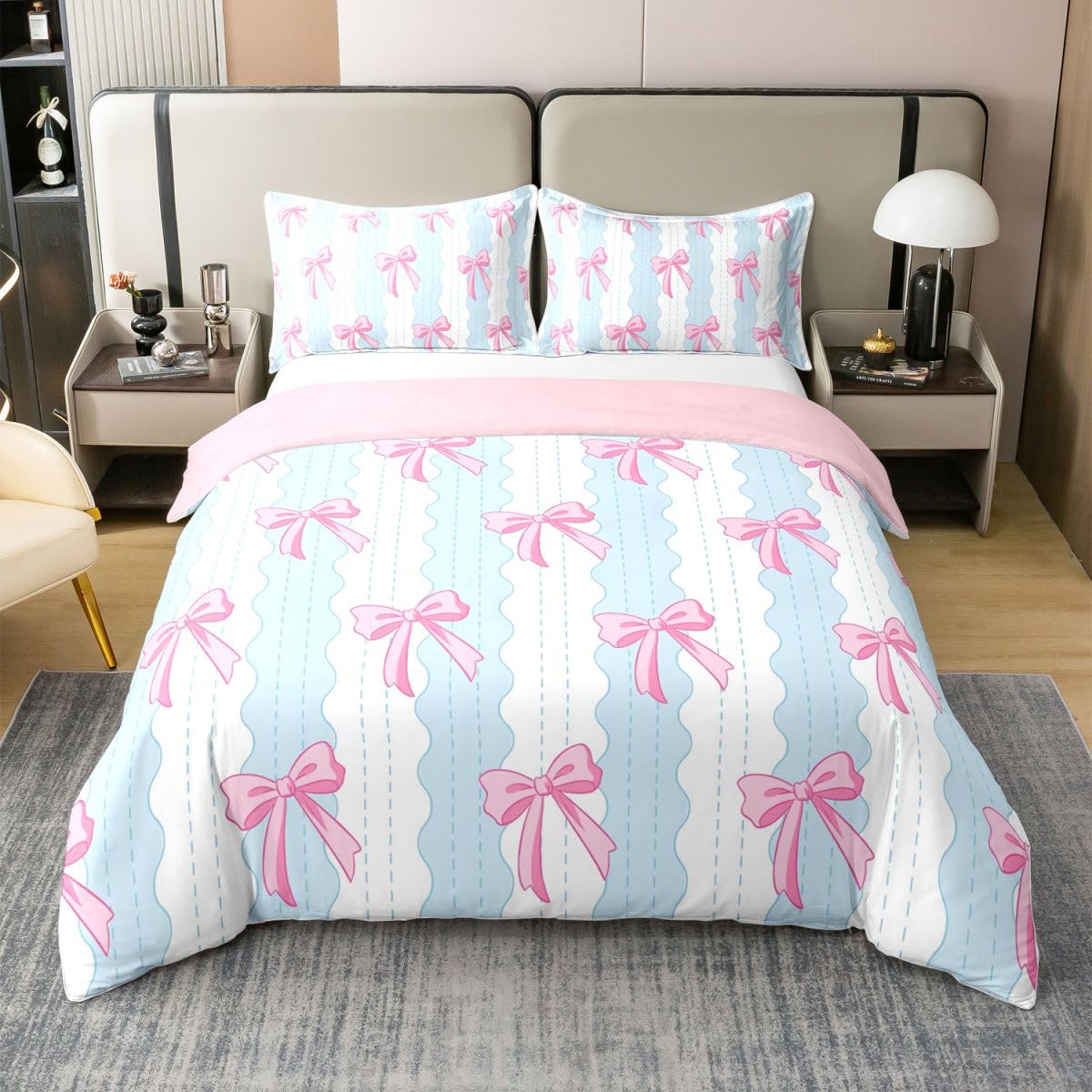 Housse de couette 100% coton hypoallergénique lit simple fille