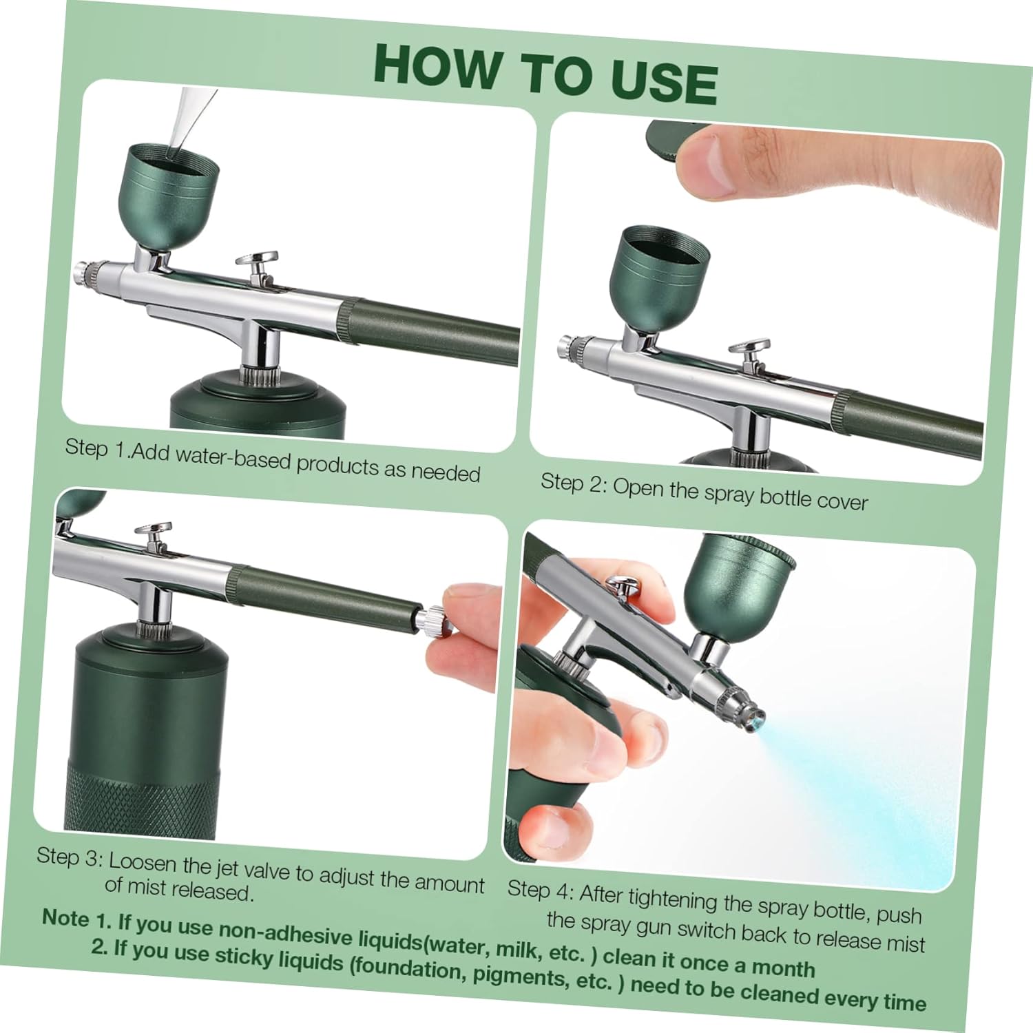 Tofficu Mini Handheld Airbrush Spray Kit Rechargeable Compressor for Makeup Nail Art Tattoo and Model Painting Fine Mist for and Nutrient