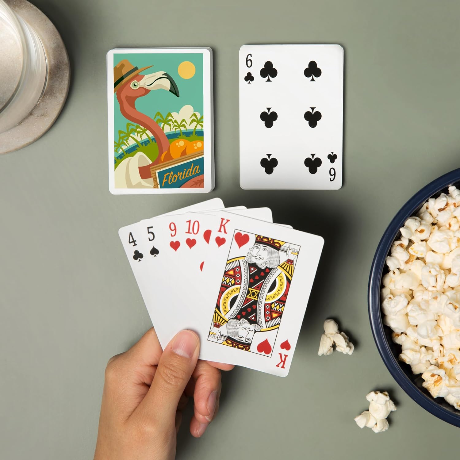 Lantern Press Florida, Flamingo and Oranges, 52 Playing Cards for Adults, Poker Size Card Deck