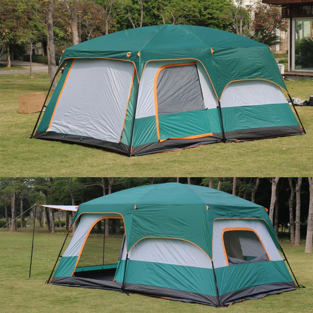 Tente de camping pour 4 à 6 personnes, avec 2 chambres et 1 salon, 310 x 210 x 180 cm, tente familiale, tente de glamping avec sol de tente amovible, pour le camping, les voyages
