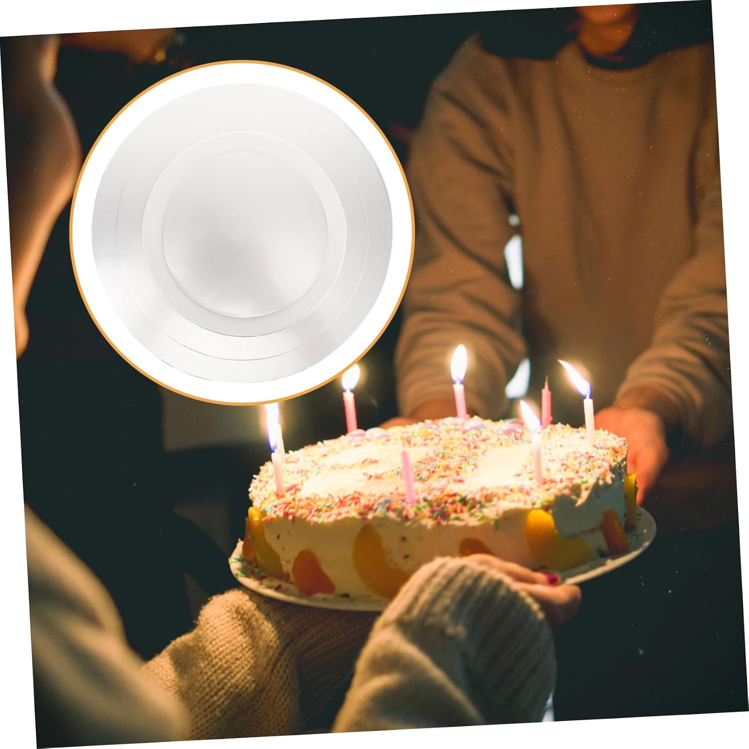 8Pc Round Cake Thick Plates for Wedding Birthday Cakes for Home Party Cake Shop Restaurant Use