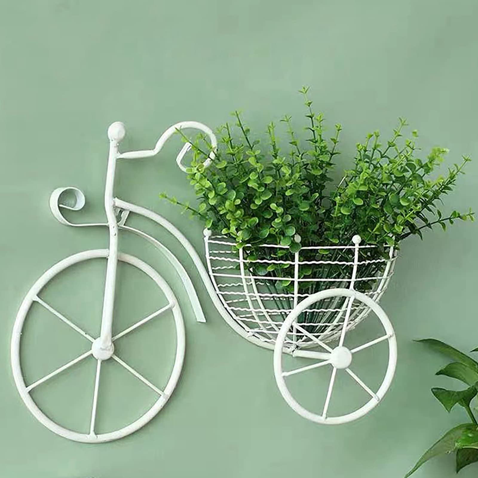WLICWEI Cestino per fioriera da Parete in Filo Metallico di Design per Biciclette, vasi da Fiori rustici da Appendere a Parete, Decorazione da Parete