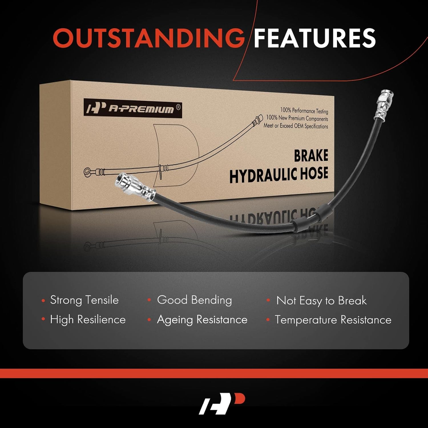 A-Premium Rear Driver Brake Hydraulic Hose Compatible with Select Dodge Models - Ram 1500 2002 2003 2004 2005 2006 2007 2008