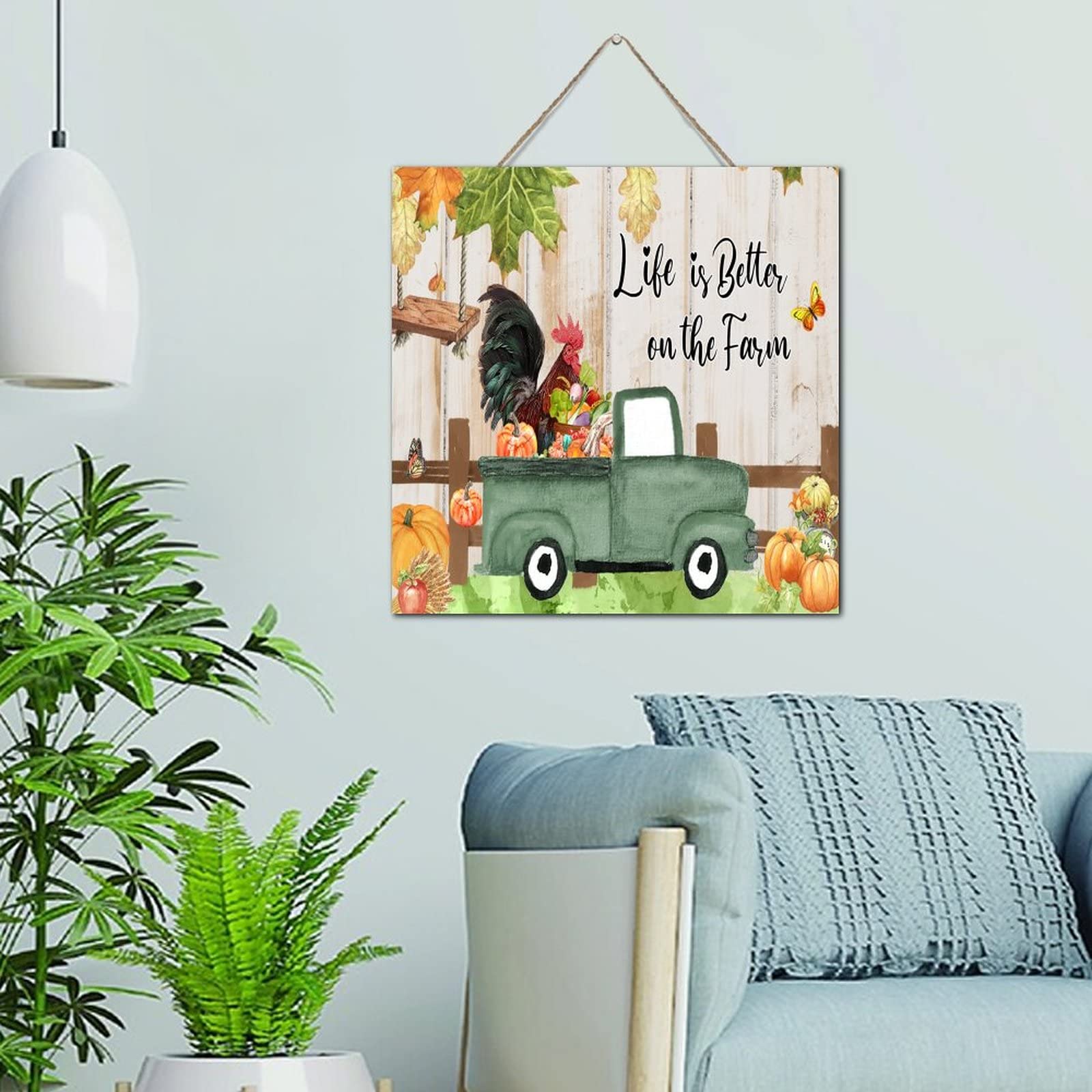 Cadre en bois Life Is Better on The Farm cadeau de naissance original
