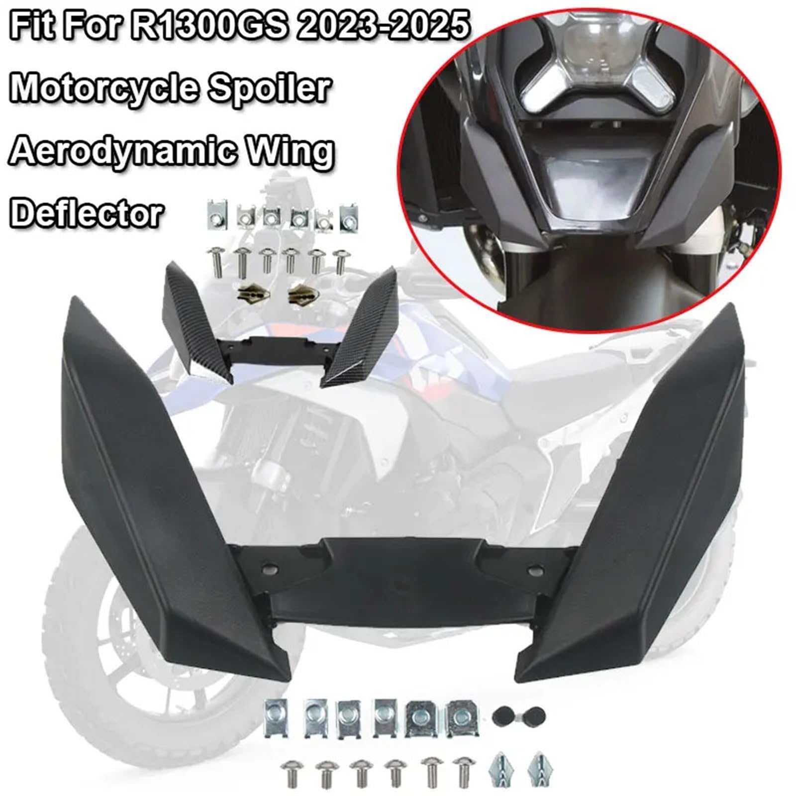 Front Bumper Splitter dachowy Pasuje do BMW R1300GS 2023-2025 R 1300GS Akcesoria motocyklowe Sport Naked Forntal Spoiler Aerodynamiczny deflektor skrzydła