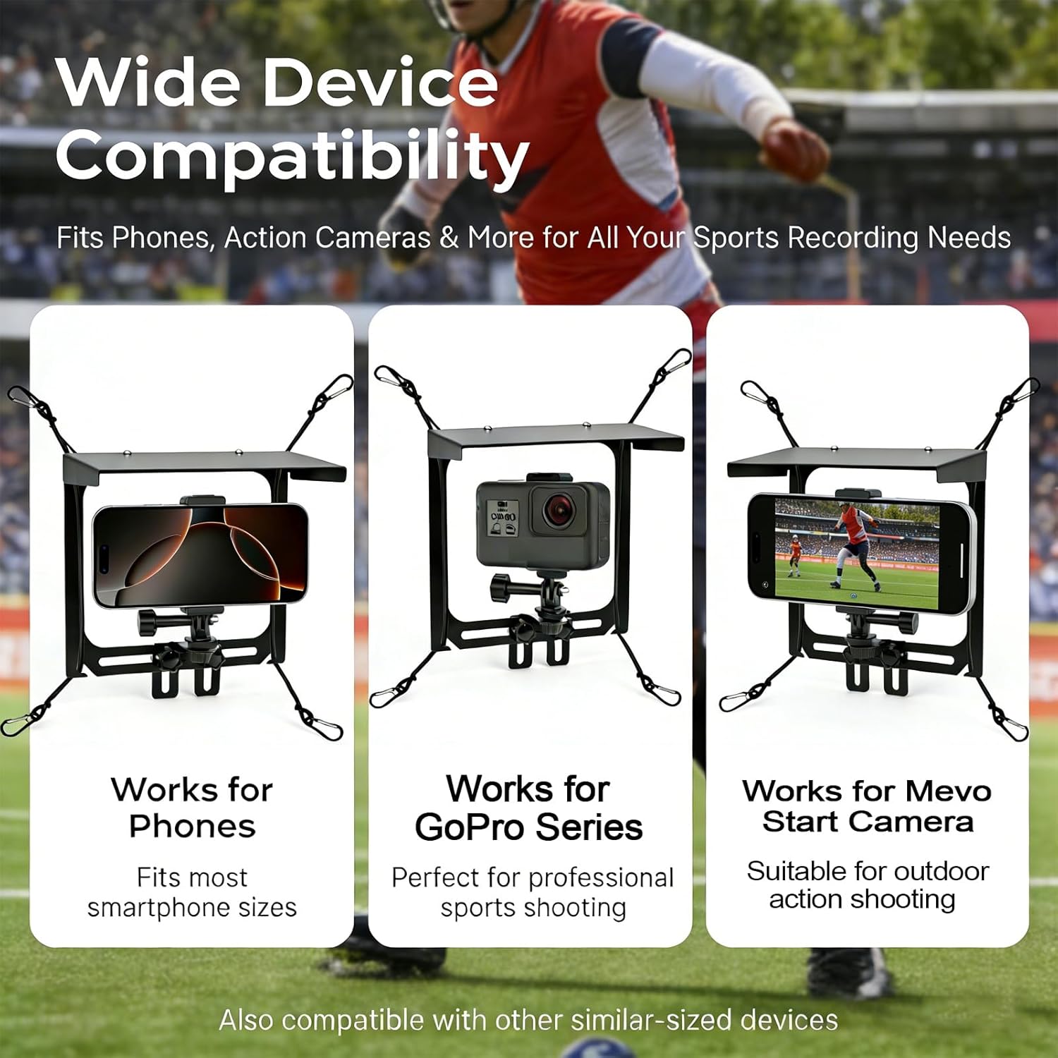 Gamechanger Streaming Kit,Game Changer Mounting Kit for Game Changer with iPhone, Insta 360 and Other Action Cameras, for Recording Baseball, Tennis, Sports Games(Black)