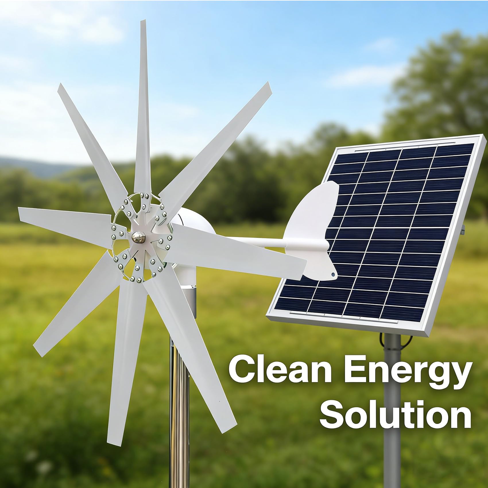 Przenośny pionowy generator energii wiatrowej 20000 W z regulatorem MPPT 12-220 V, 3-fazowy prąd zmienny, cichy