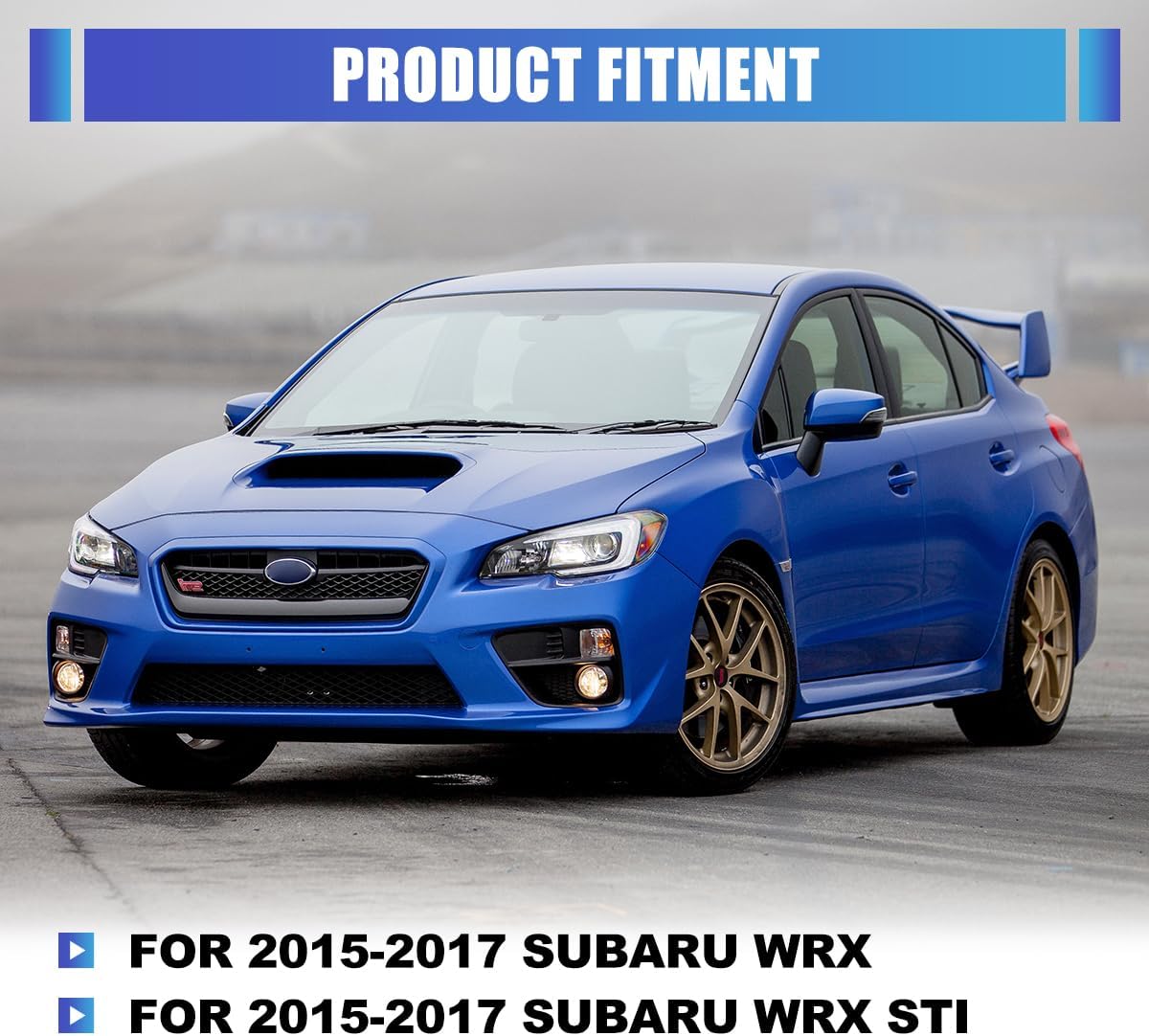 Nixon Offroad Fog Lights Cover Fog Lamp Bezel for 2015 2016 2017 Subaru WRX/WRX STI Model, Matte Black Factory OEM Style Fog Lamps Covers Set Replacement, Passenger and Driver Sides
