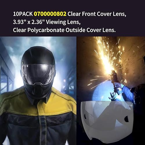Miniatura 5 de Paquete de 10 lentes transparentes de cubierta frontal 0700000802, lente de cubierta exterior de policarbonato, lente de visión de 3.93 x 2.36