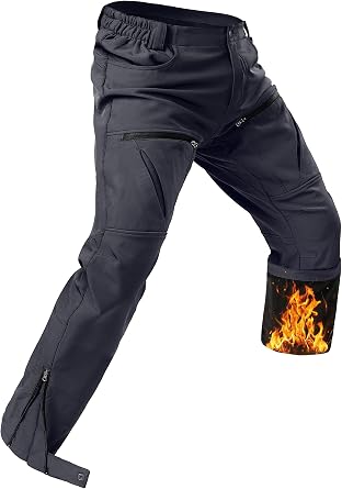 Mens Fleece Lined Waterproof Insulated Soft Shell Ski Snow Pants