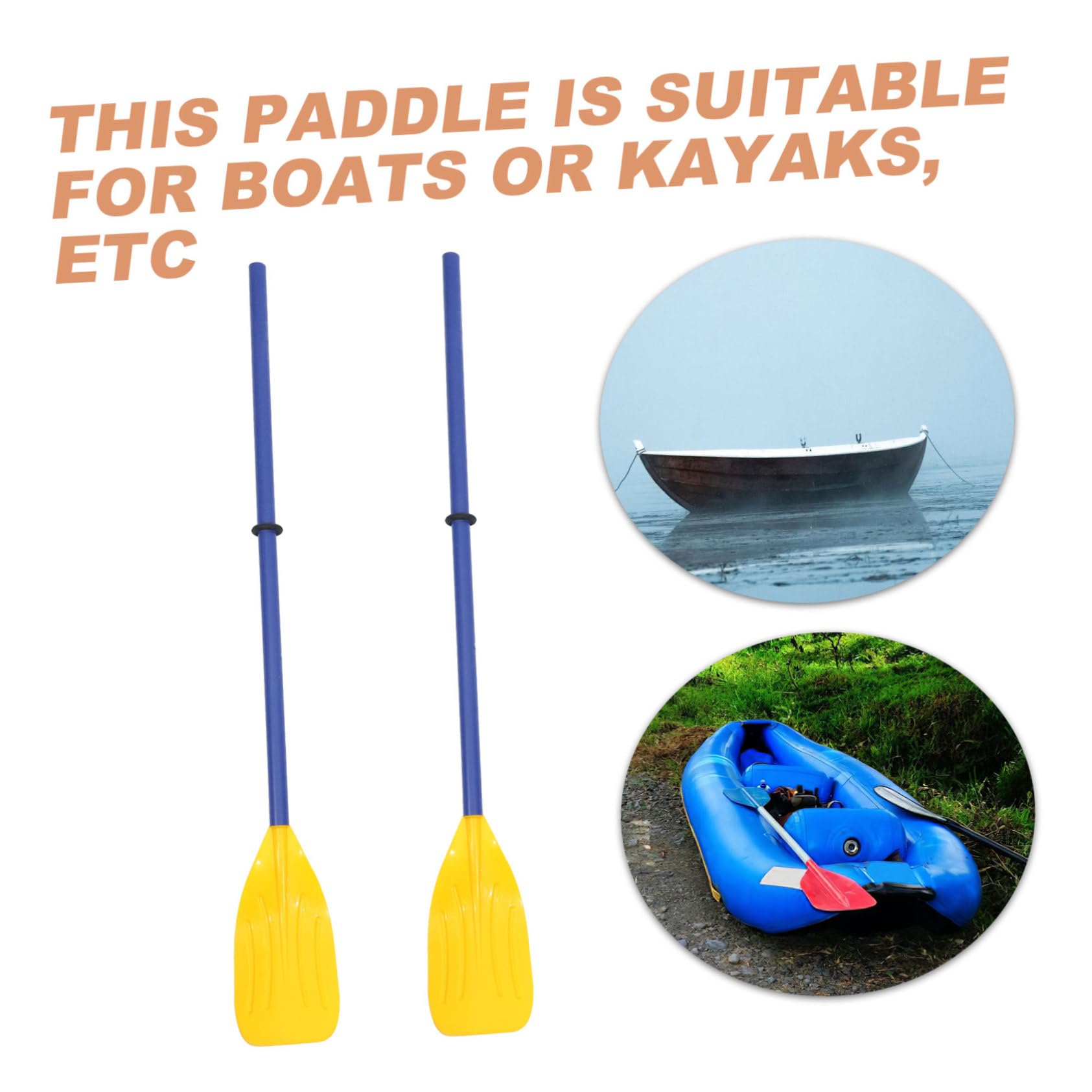 BESPORTBLE Rowing Boat Paddle Pair Canoe Kayak Boat Oars Abs Plastic Floats Easy to Carry Use
