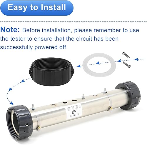 Miniatura 6 de 2 piezas de calentador de bañera de hidromasaje de spa con juntas tóricas de tornillo de repuesto para balboa Gecko bañera de hidromasaje y spa,