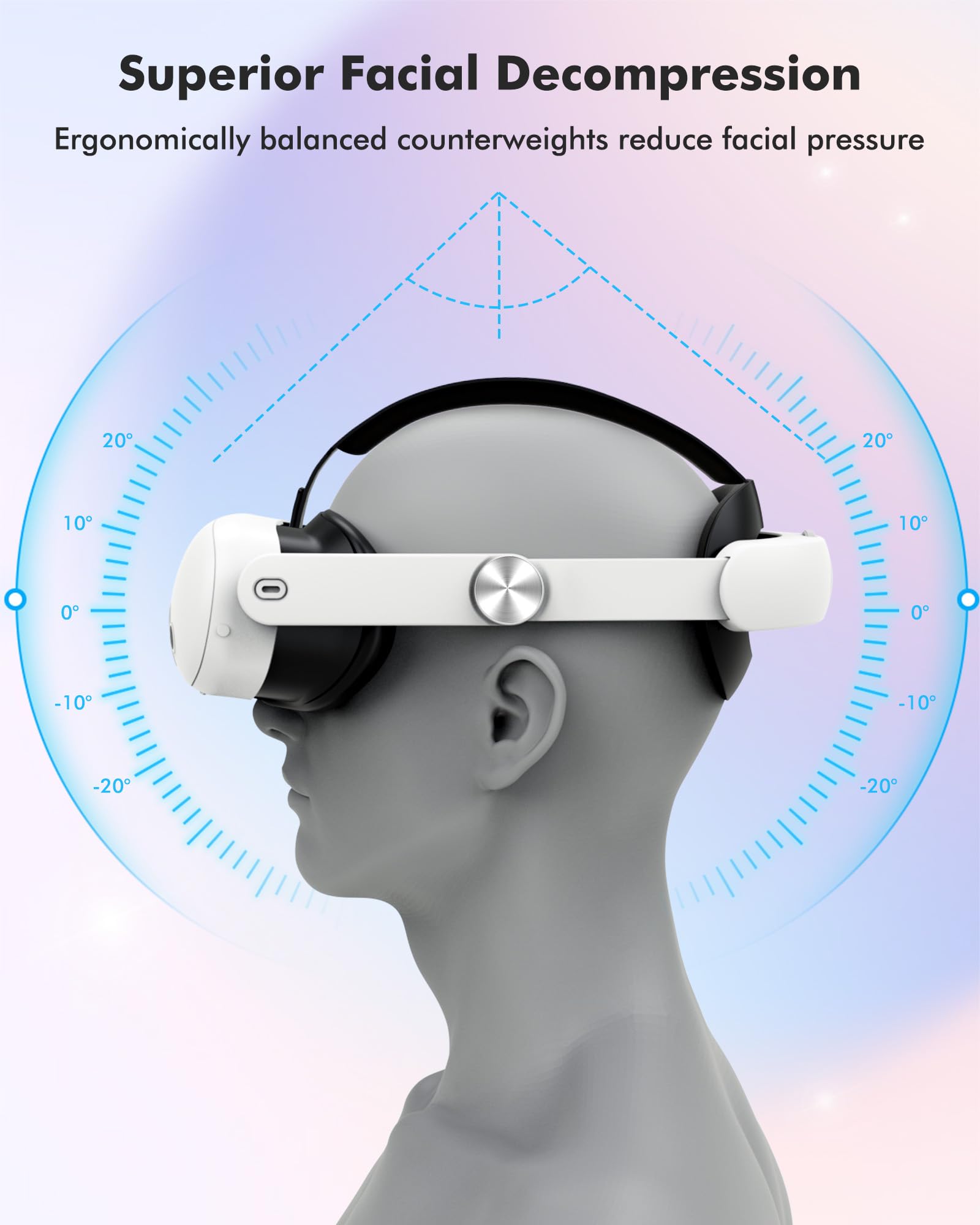 NEWENMO Headstrap Kompatibel mit Meta Quest 3S, Komfort Elite Strap für Oculus Quest 3S Zubehör, verstellbares Kopfband Ersatz reduziert den Druck und verbessert die Unterstützung in VR