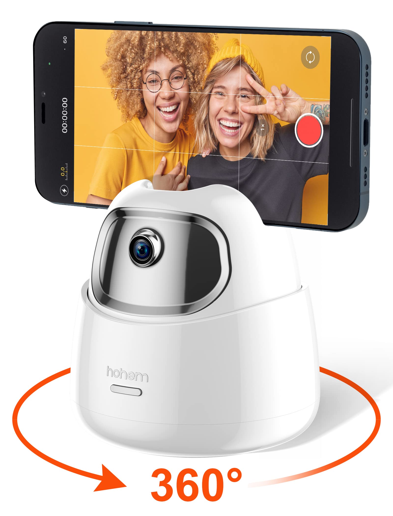 hohemAuto Face Tracking Tripod, hohem 360° Smart Shooting Holder, Gesture Control, No App Required, 360 Rotation Selfie Stand for Phones & Tablets, Tracking Holder for Live Vlog, Rechargeable Battery