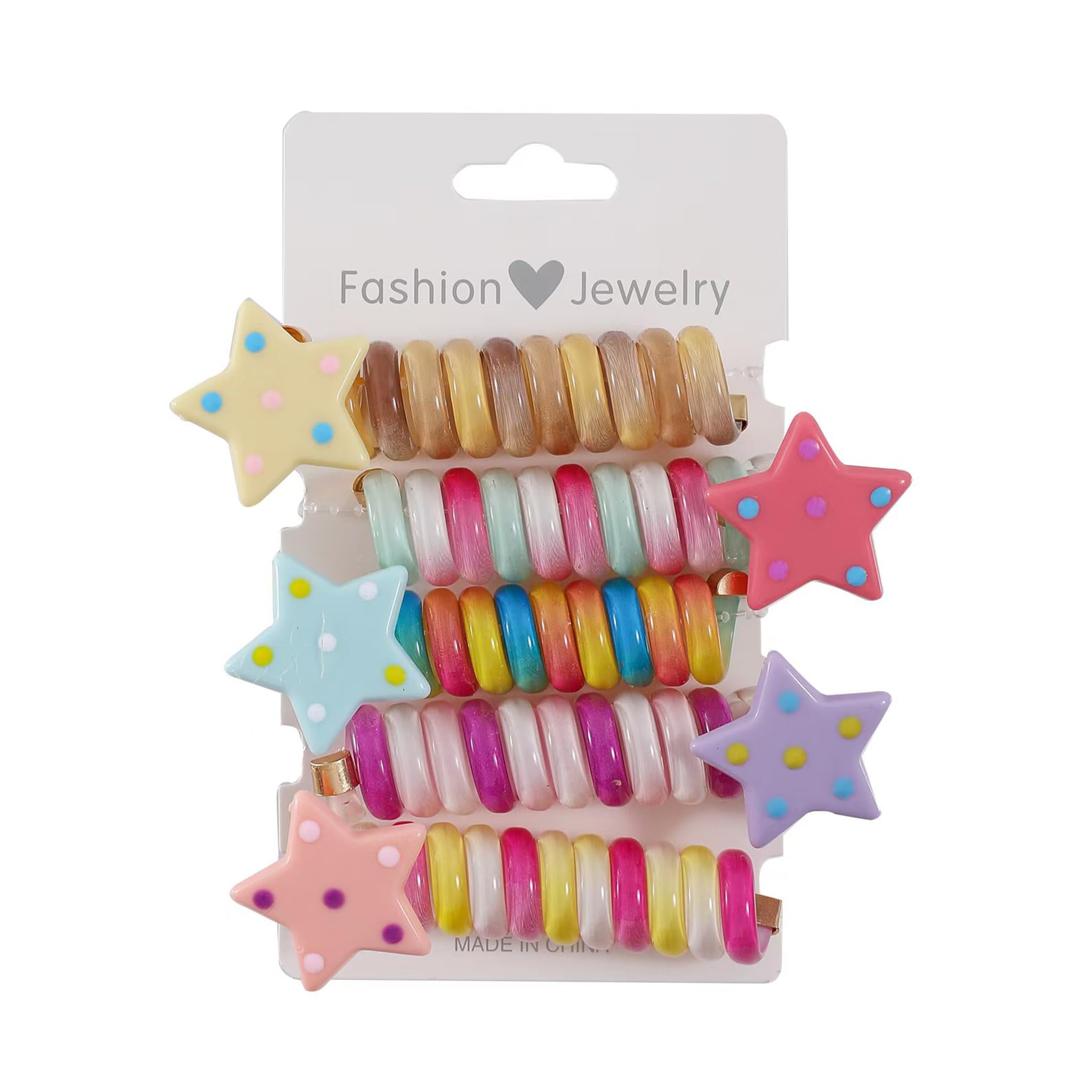 Telephone Cord Hair Ties for Women & Girls - Spiral Hair Coils, No Damage Elastic Hair Bands, Soft Stretchy Hair Accessories for Thick Hair- SP-3﻿