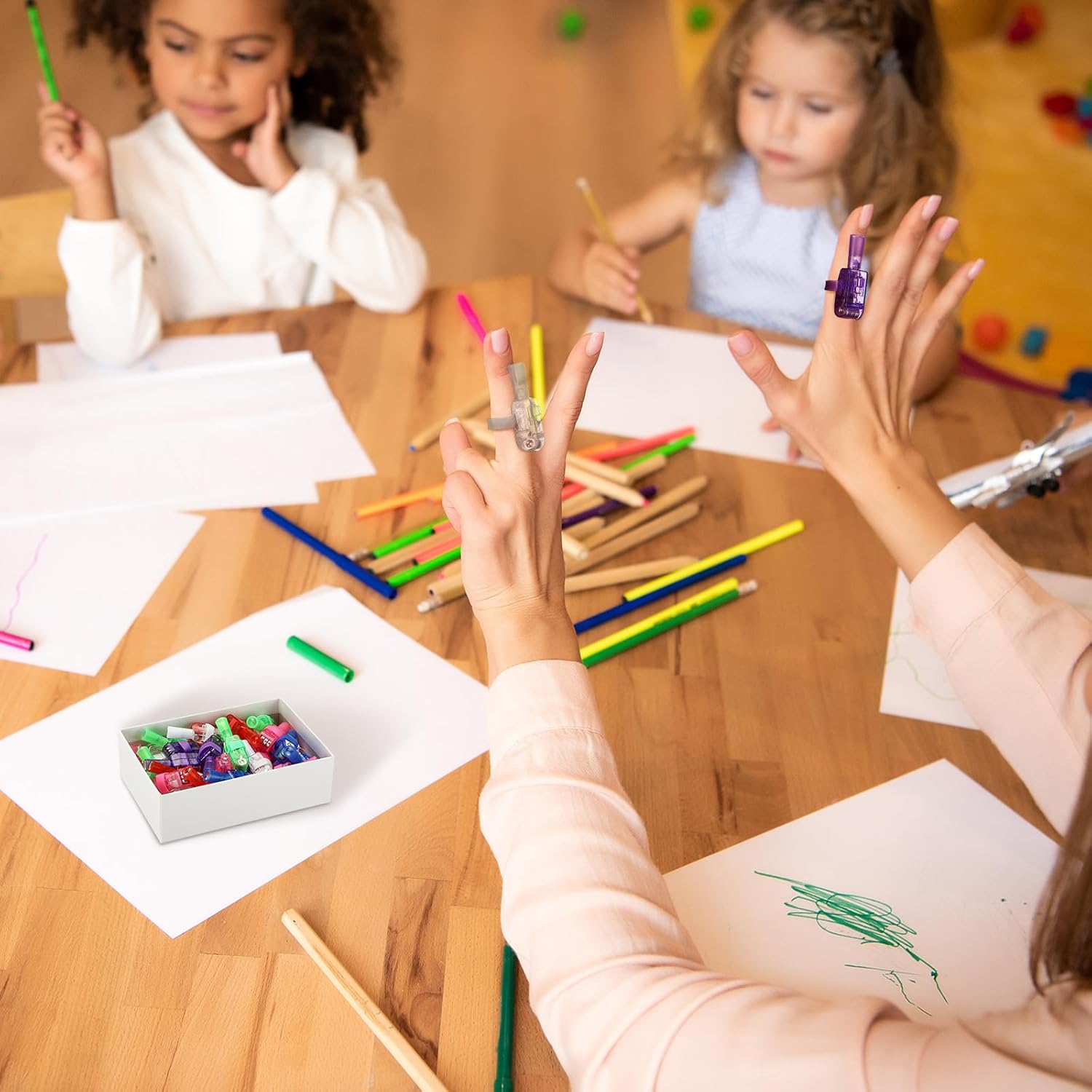 Tuanse 96 Pcs Easter Christian Religious Gifts for Kids Bulk Jesus Christian Easter Egg Fillers Basket Stuffers Glow in The Dark Finger Lights for Sunday School Church Party Supplies Crafts