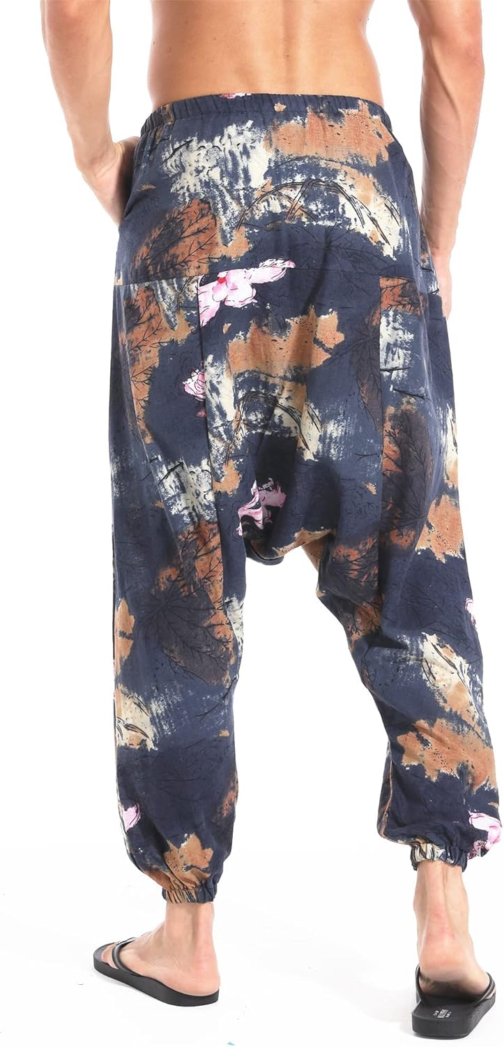 AITFINEISM Mens Loose Harem Pants Casual Hippie Boho Aladdin Yoga Pant (4X-Large, Black-1) - Image 4