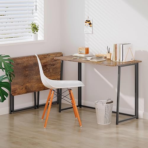 Miniatura 67 de 4NM Escritorio plegable pequeño de 31.6 pulgadas, escritorio plegable de oficina en casa, mesa de estudio para dormitorio pequeño que ahorra natural