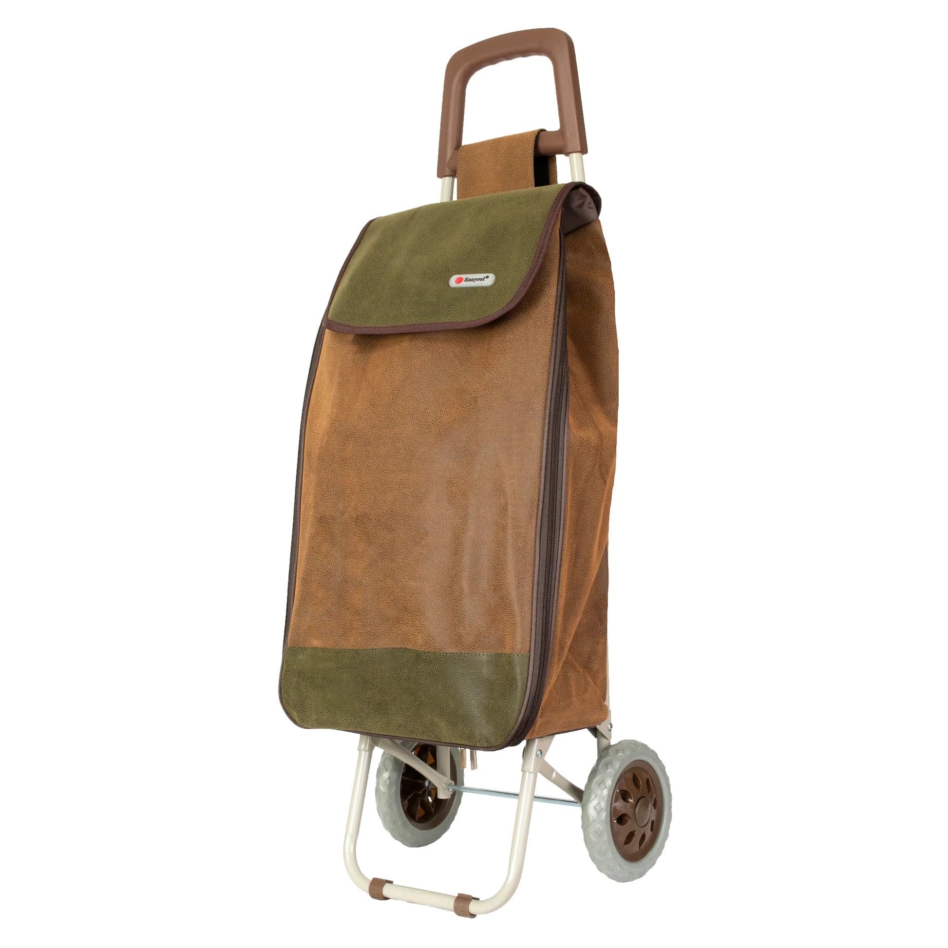 Urban London 23” Faux Suede Shopping Trolley - Expandable Fold-Flat Wheeled Cart, Lightweight Portable Design
