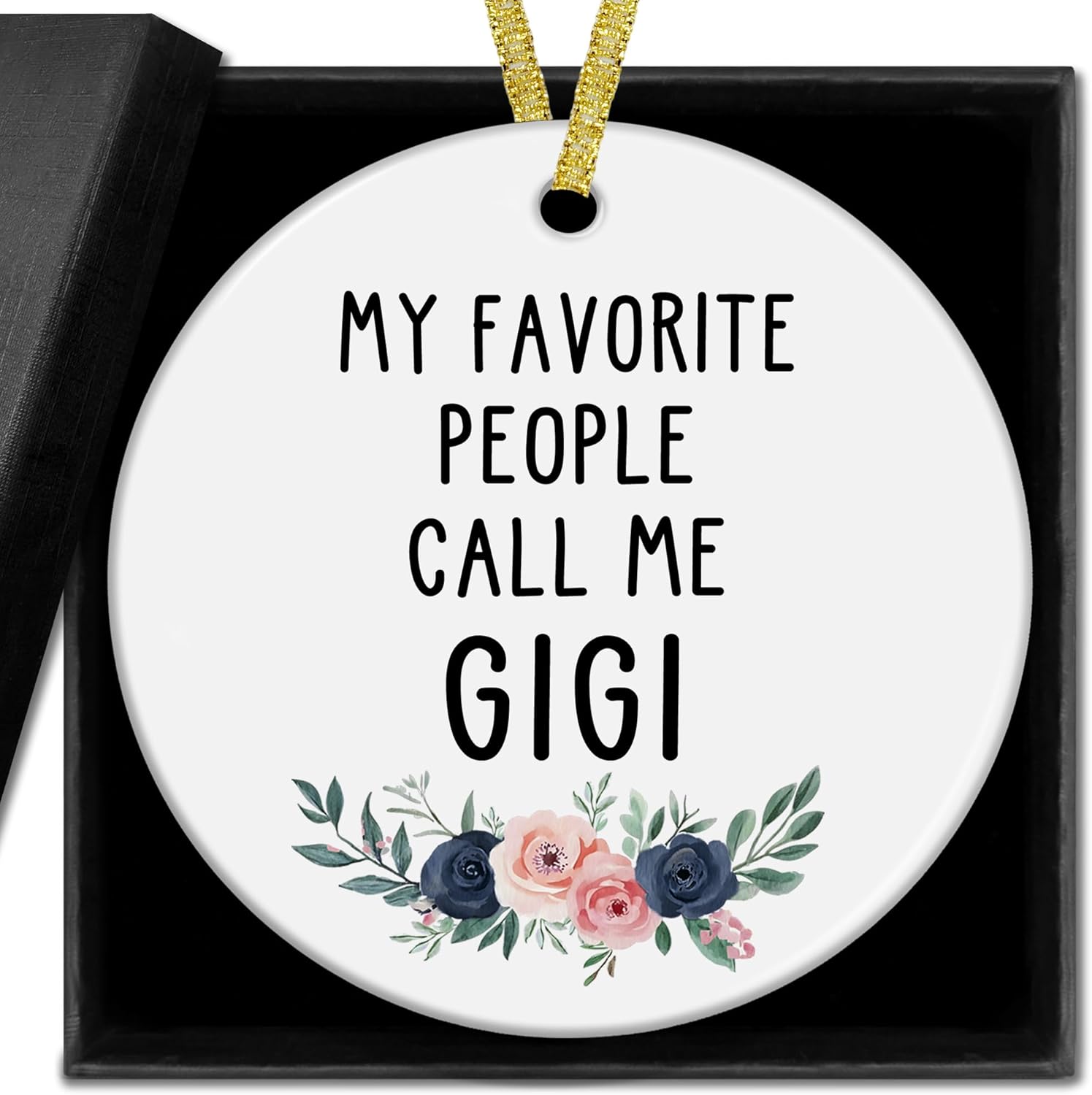 Gigi Gifts Christmas Ceramic Ornaments Decor, Gigi Ornaments Gifts for Grandma Women from Grandkids, Grandma Haning Ornament Decorations for Christmas Tree Mothers Day Birthday