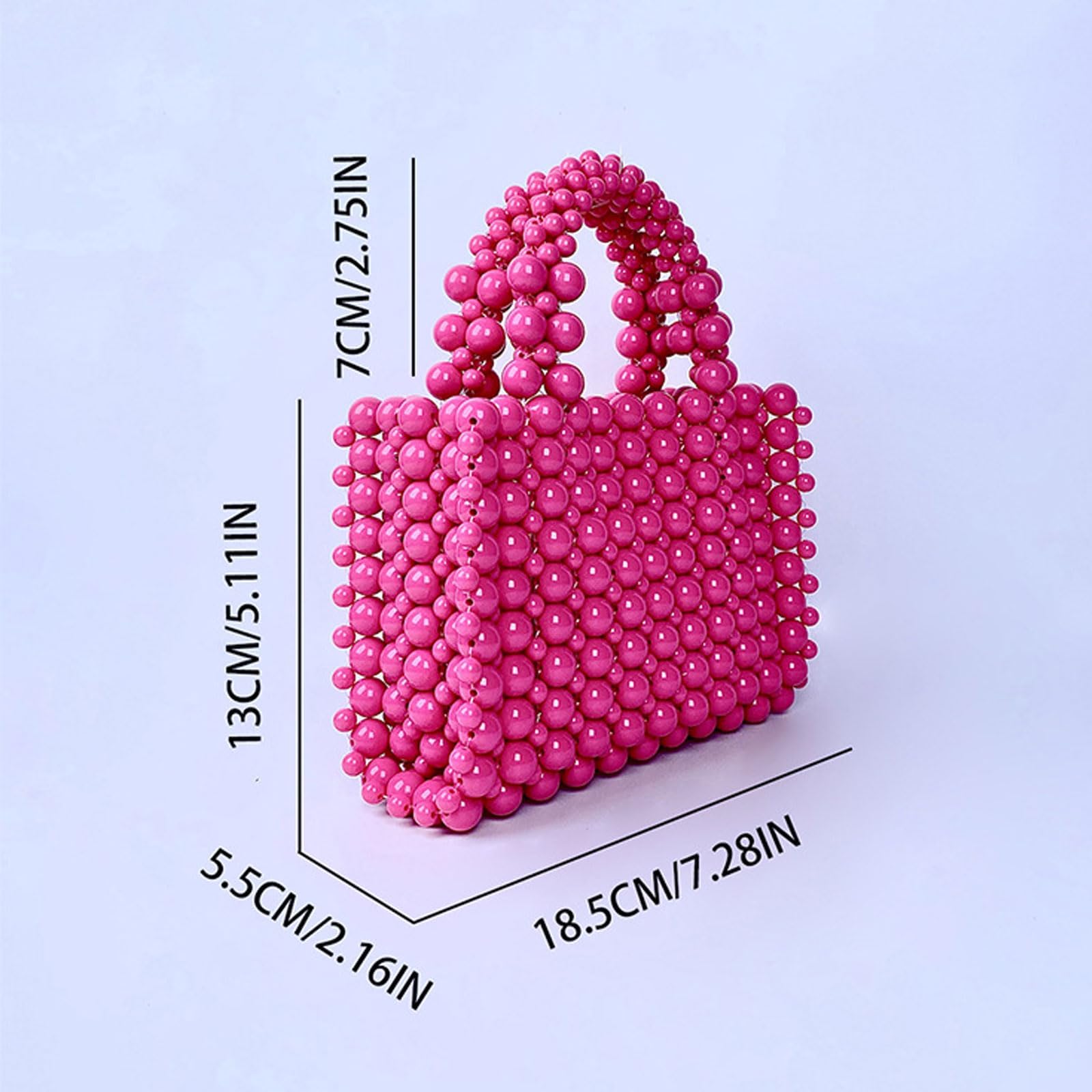 SHESRA Luxury Pearl Purses Shoulder Bag for Women Pearl Bag Handmade Bags Women's Crossbody Beaded Clutch Evening Bag Wedding Party Bridal Party Gifts 18