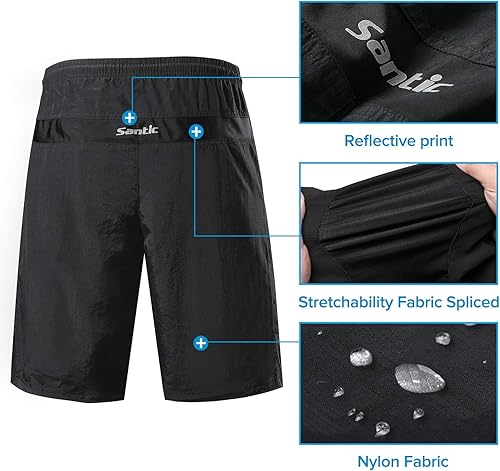 Miniatura 4 de Santic Coolmax - Pantalones cortos de ciclismo de montaña para hombre coolmax, ligeros