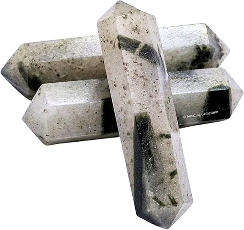 Vista 95 de Amazing Gemstone Puntos de cristal de amatista, cristales curativos y piedras a granel, paquete de 3 puntas curativas de doble terminación