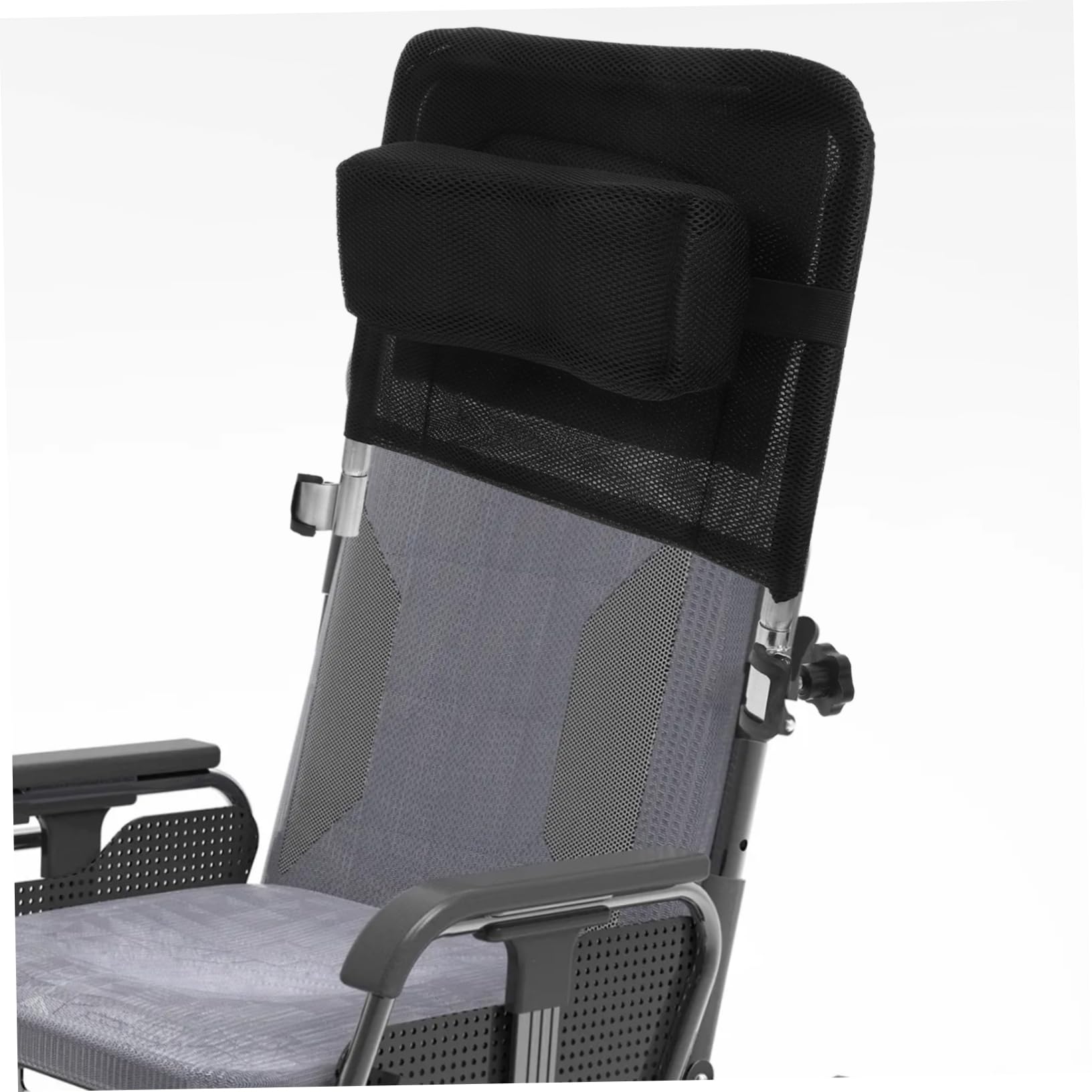 Respaldo Elevable para Silla de Ruedas de Malla, Acero al Carbono | Accesorio Negro, Repuesto Manual para Tipo Respaldo Alto, Acabado de Malla y Confección Delicada