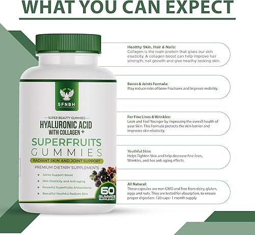 Miniatura 3 de Salud radiante para la piel y las articulaciones ácido hialurónico + péptidos de colágeno + gomitas de superfrutas