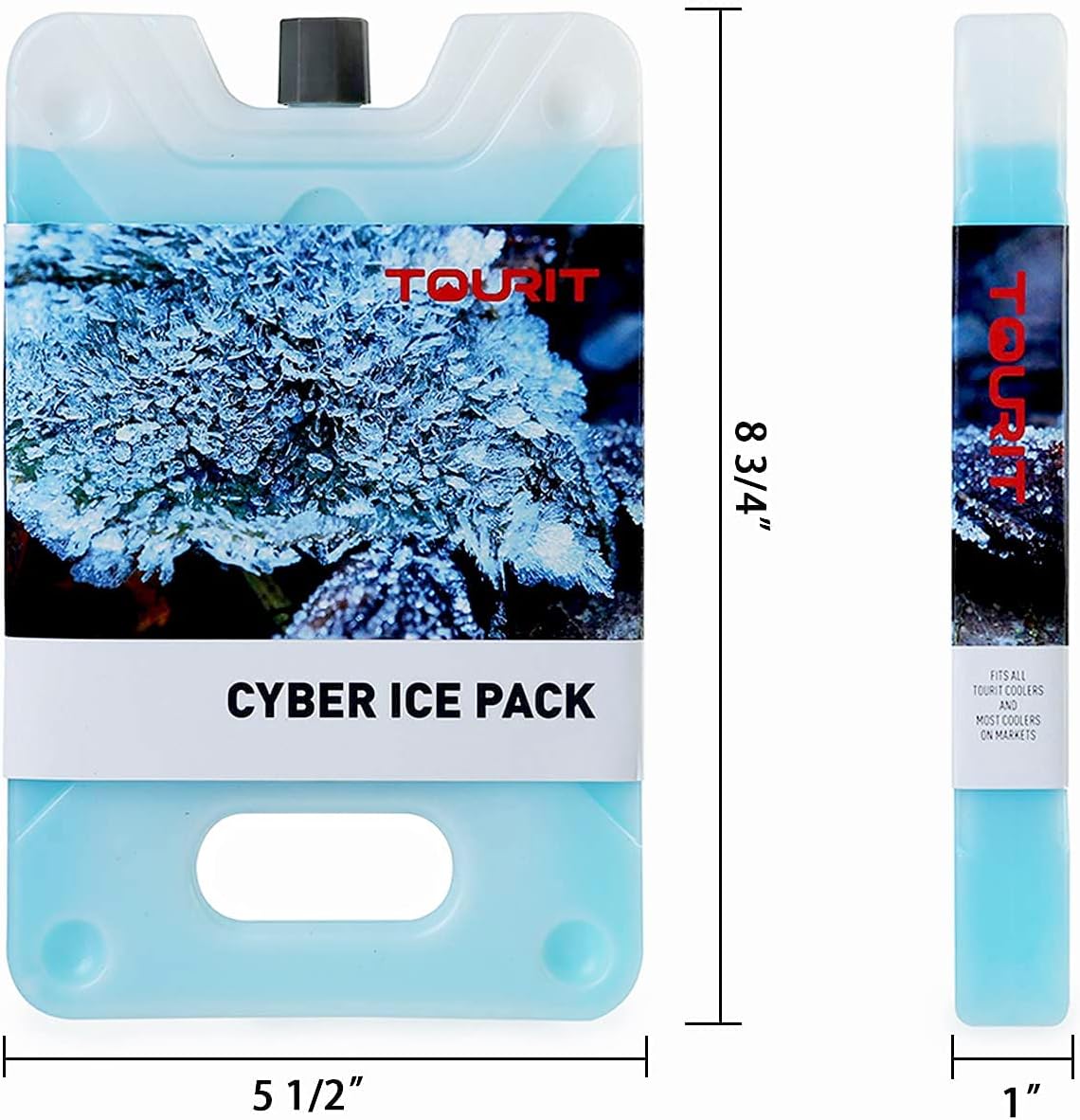 TOURIT Ice Pack for Lunch Box-8.75” x 5.5”-Reusable Long Lasting for Lunch and Cooler Bag-Camping, Beach, Picnics, Fishing and More