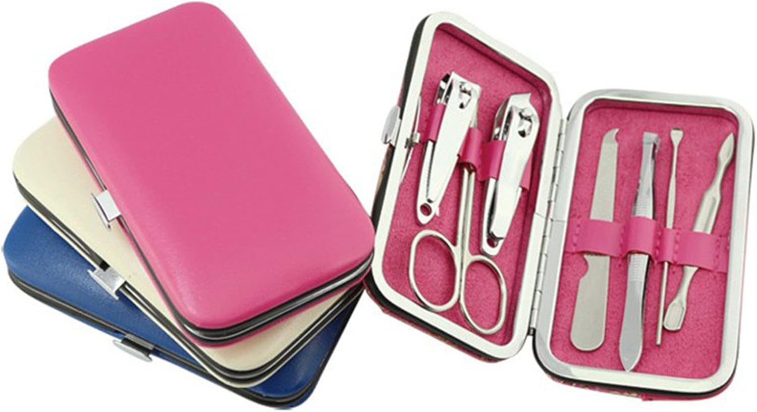 SGirl Nail Care Personal Manicure & Pedicure Set, Travel & Grooming Kit Tool Set (Red) : Health & Household