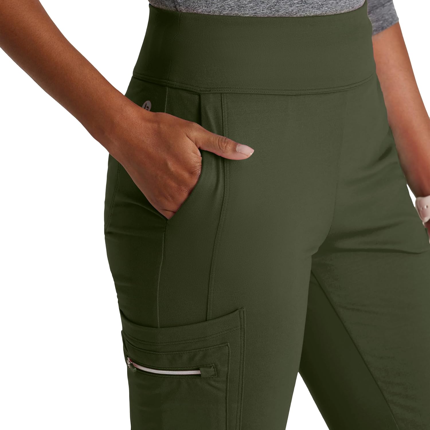 BARCO One Performance Knit Sprint Scrub Pant for Women – 7-Pocket, High-Rise Yoga Pants with 360 Spandex Stretch