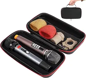 Estojo de Transporte de Microfone Duplo para Microfones Sem Fios JBL, Suporta Recetor, Adaptador, Bolsa de Microfone para Cantar Ou Karaokê Estojo de Transporte de Microfone