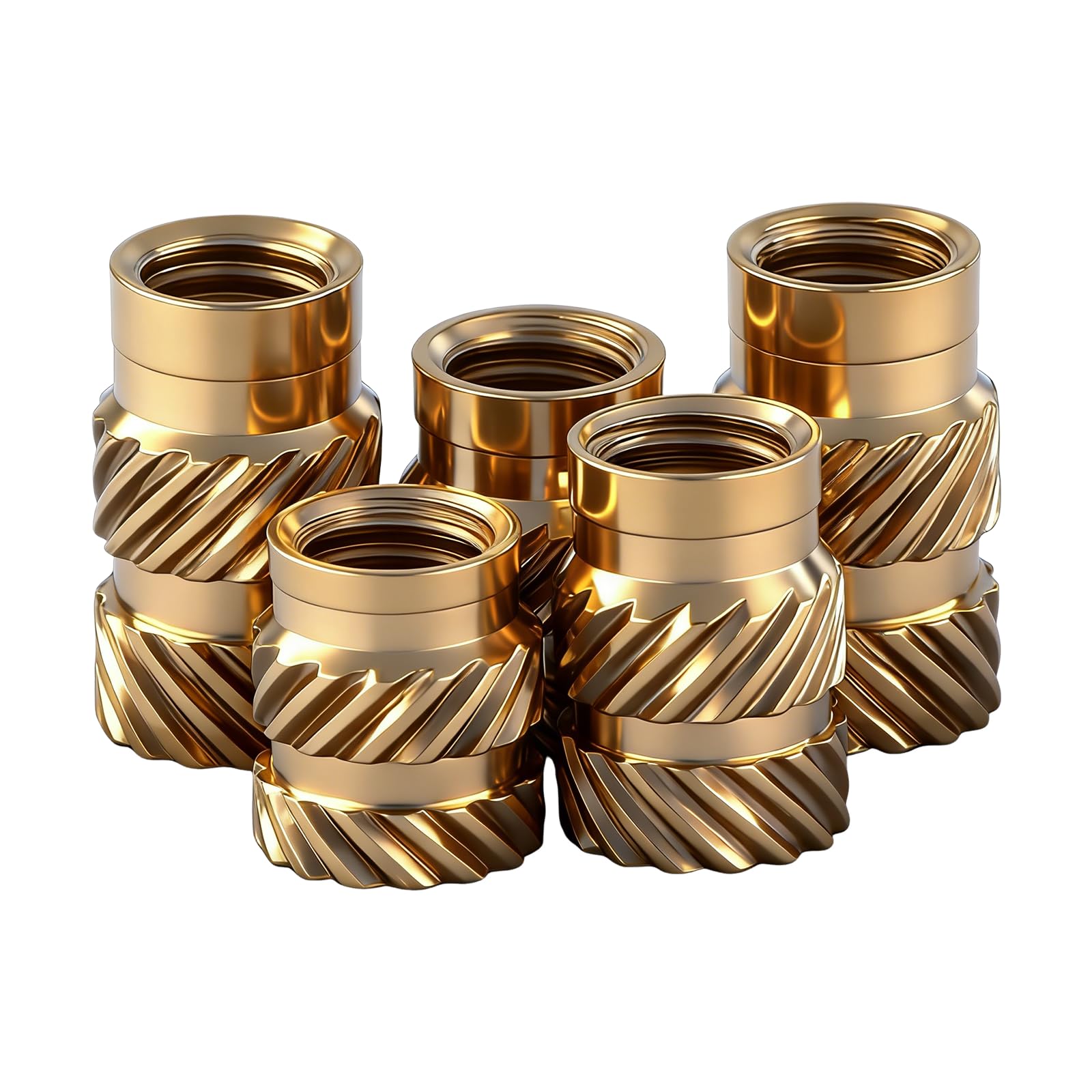 YOOZIYA 50 pcs M2.5 Heat Set Threaded Inserts for Plastic Parts, Brass Metric Knurled Thread Inserts Nuts for 3D Printed Components,Automotive,Electronics