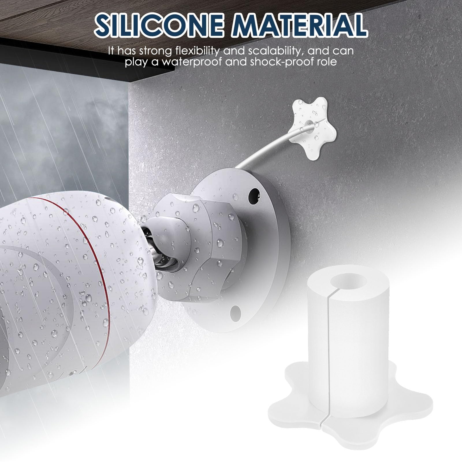 Cables de paso de pared de silicona 16 mm para exterior blanco