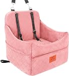 GL GLENSLAVE Siège de voiture pour chien pour chiens petits/moyens, Sièges de voiture booster pour chien avec un coussin épais pour chiens sous 35lbs, Lit pour animaux de compagnie lavable et amovible avec poches de rangement, 2 Ceintures de sécurité (Noir)