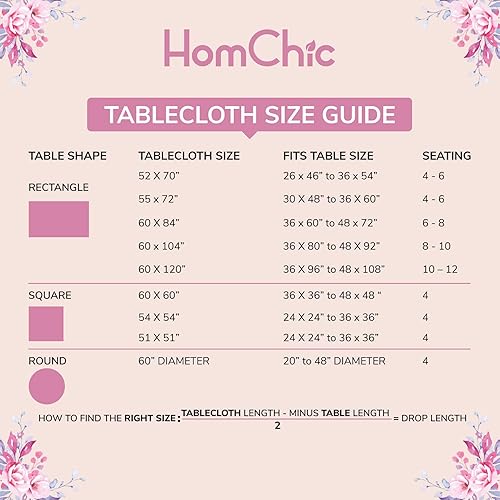 Miniatura 6 de HOMCHIC Damask Tablecloth 52 x 70 - Heavyweight Rectangle Polyester Table Cloth Cover for Oblong Rectangular Tables, Use for Parties Gatherings,
