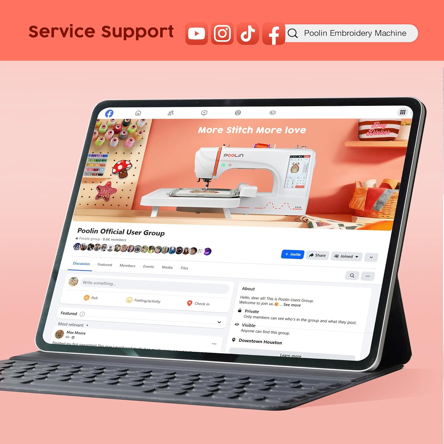 Poolin EOC02 Computerized Sewing Machine,200 Stitches,LCD Screen,Wide Table,7 Presser Feet,Quilting Capable, Automatic Needle Threader,Sewing Machine for Beginners Friendly,Gifts for Mother Wife - Image 9