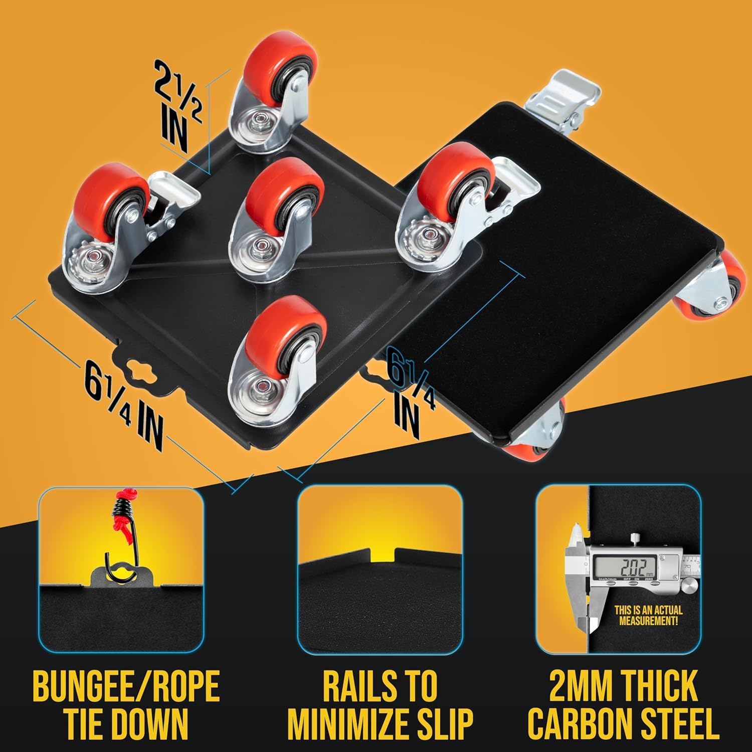 Heavy Duty Furniture Movers with Wheels Furniture Dolly Kit Moving Furniture Lift Mover Tool Set Wheels Piano Dolly Pool Table Dollies Double Bearings Locks Max Capacity 2000 lb 6.3 inch